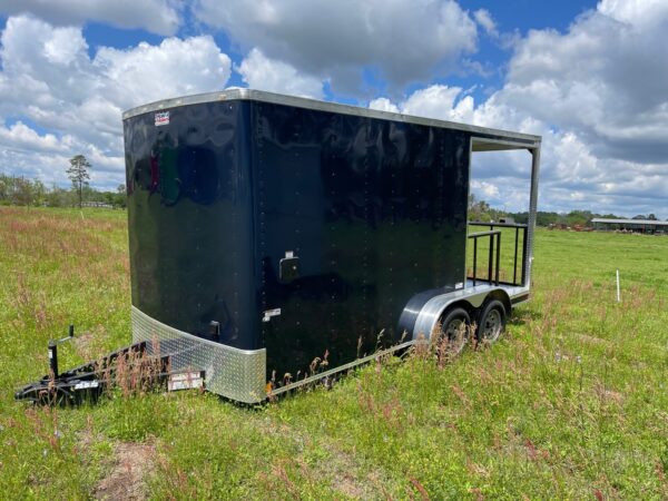 7×16 Tandem Axle Porch Trailer – Finished Interior – Sinks – Electrical – Indigo Blue - Image 2