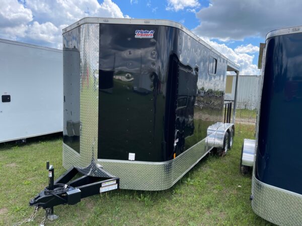 7′ x 20′ Porch Trailer, Insulated with A/C and Interior Package - Black - Image 2