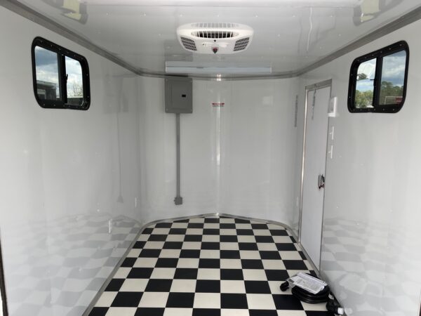 7′ x 20′ Porch Trailer, Insulated with A/C and Interior Package - Black - Image 4