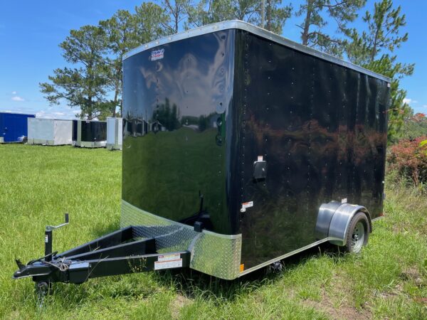 7×12 Single Axle Concession Trailer- Sink Package – Finished Interior – 7 Foot Ceiling – 13,500 BTU A/C – Black - Image 2