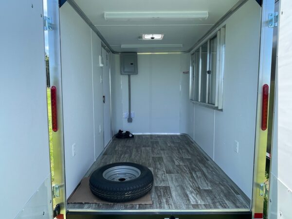 6×10 Single Axle Concession Trailer – Electrical – Finished Interior – Concession Window with Glass and Screens - Silver - Image 4
