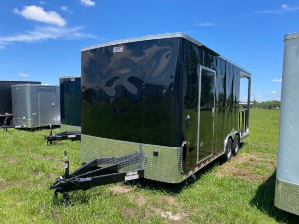 8.5×20 Tandem Axle Porch Trailer – Finished Interior – Sinks – Electrical – A/C - Black - Image 2