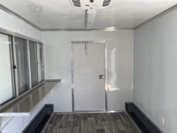 8.5×20 Tandem Axle Porch Trailer – Finished Interior – Sinks – Electrical – A/C - Black - Image 5