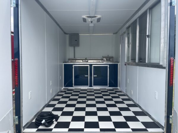 7×12 Single Axle Concession Trailer- Sink Package – Finished Interior – 7 Foot Ceiling – 13,500 BTU A/C – Indigo - Image 4