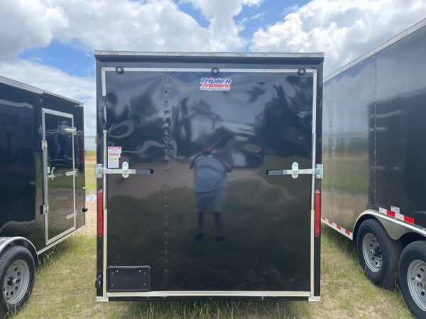6x10 Single Axle - Ramp Door - 32'' Bar Lock Side Door - Black - Image 3