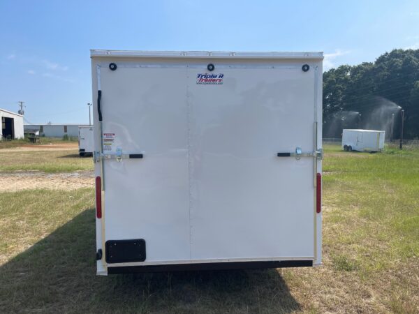 7×16 Tandem Axle Cargo Trailer – 16” On Center Floors, walls, and roof – Ramp Door – Side Door - White - Image 3