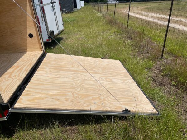 7×16 Tandem Axle Cargo Trailer – 16” On Center Floors, walls, and roof – Ramp Door – Side Door – Charcoal Gray - Image 4