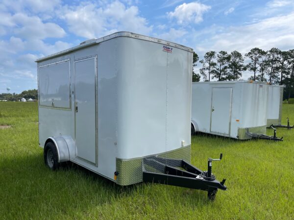 6×12 Single Axle Concession Trailer- Sink Package – Finished Interior – 7 Foot Ceiling – 13,500 BTU A/C