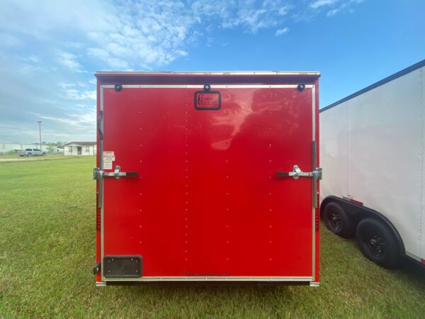 7×14 Tandem Axle – Ramp door – Side Door – Red - Image 3