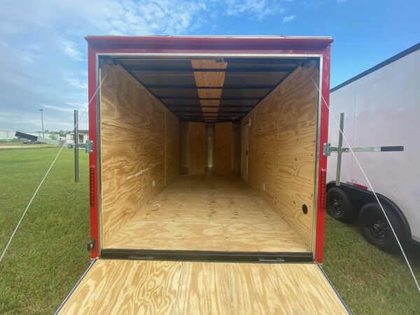 7×14 Tandem Axle – Ramp door – Side Door – Red - Image 4