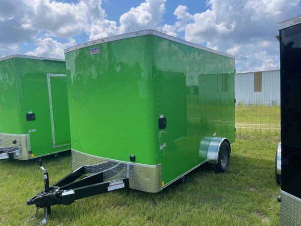 7×12 Single Axle Concession Trailer- Sink Package – Finished Interior – 7 Foot Ceiling – 13,500 BTU A/C – Green - Image 2