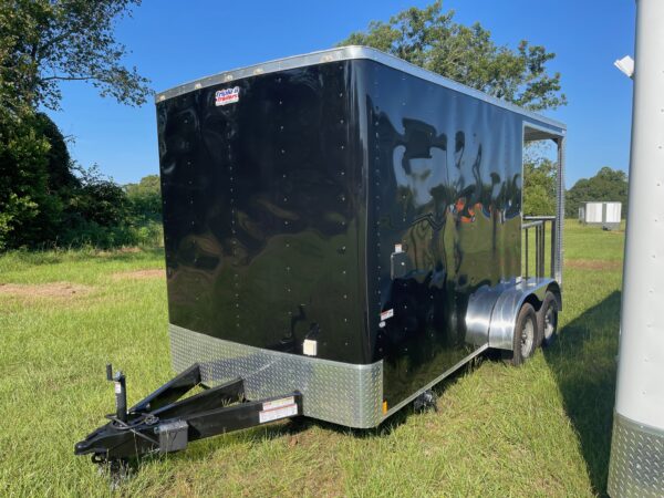 7×16 Tandem Axle Porch Trailer – Finished Interior – Sinks – Electrical - Black - Image 2