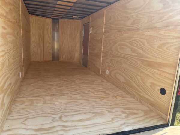 7×16 Tandem Axle Cargo Trailer – 16” On Center Floors, walls, and roof – Ramp Door – Side Door - Black - Image 4