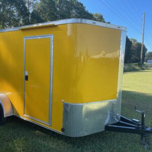 7x14 Tandem Axle - Ramp door - Side Door - Yellow