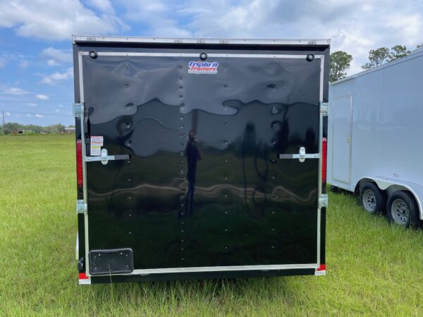 7×12 Tandem Axle Cargo Trailer – 16” On Center Floors, walls, and roof – Ramp Door – Side Door – Black - Image 3