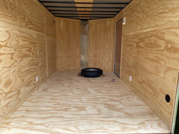 7×12 Tandem Axle Cargo Trailer – 16” On Center Floors, walls, and roof – Ramp Door – Side Door – Black - Image 5