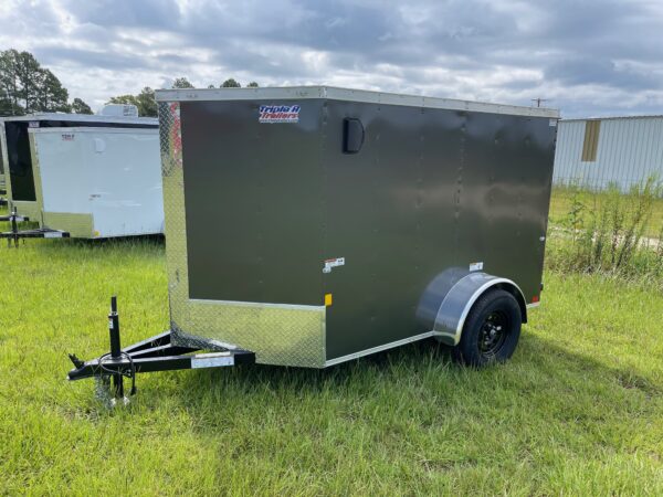 5×8 Single Axle – V Nose – Single Rear Door – Side Door - Charcoal - Image 2
