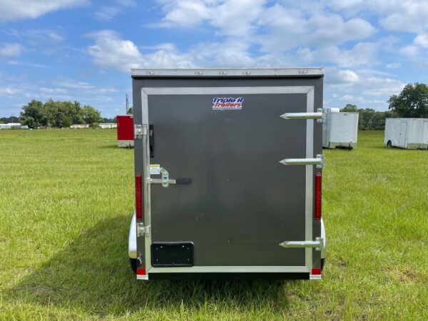 5×8 Single Axle – V Nose – Single Rear Door – Side Door - Charcoal - Image 3