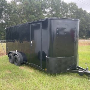 7×16 Tandem Axle Cargo Trailer – 16” On Center Floors - Walls - Roof – Ramp Door – Side Door - Blackout