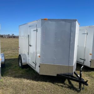 6x10 Single Axle White - Ramp Door - Side Door
