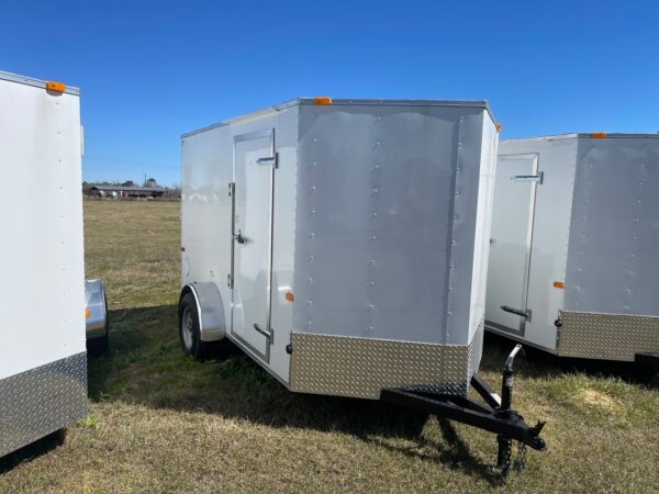 6x10 Single Axle White - Ramp Door - Side Door