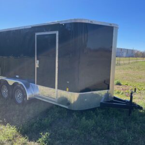 7×12 Tandem Axle Cargo Trailer - Ramp Door - Side Door - (4) D-ring Tie Downs