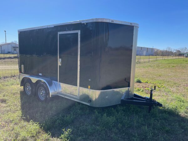 7×12 Tandem Axle Cargo Trailer - Ramp Door - Side Door - (4) D-ring Tie Downs