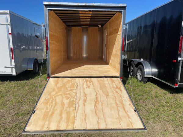 7×14 Tandem Axle Charcoal Gray – Ramp Door – Side Door - Image 4