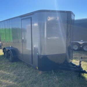 7×14 Tandem Axle Cargo Trailer – Ramp Door – Side Door - Black Out Package