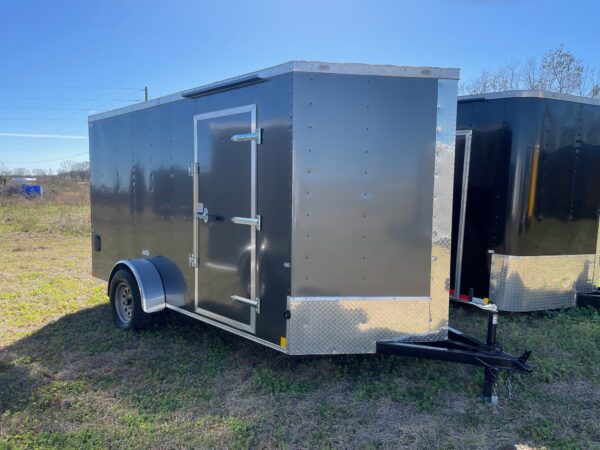 6×12 Single Axle Cargo Trailer by Cargo Craft Inc. – Ramp Door – 32” Bar Lock Side Door