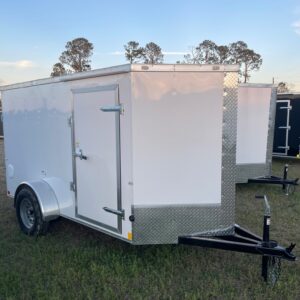 5×10 Single Axle Cargo Trailer by Cargo Craft Inc. – V Nose – Single Rear Door – Side Door