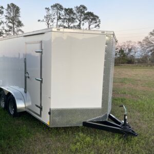 7×12 Tandem Axle Cargo Trailer by Cargo Craft Inc. – 16” On Center Floor, Walls, Roof – V-nose – Ramp Door – Side Door