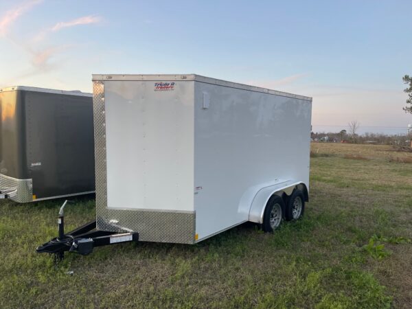 7×12 Tandem Axle Cargo Trailer by Cargo Craft Inc. – 16” On Center Floor, Walls, Roof – V-nose – Ramp Door – Side Door - Image 2