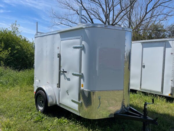 6×8 Single Axle – Rounded V-nose - Side Door – Double Rear Doors