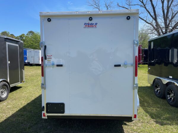 6×12 Tandem Axle White – Ramp Door – Side Door - V-Nose - Image 3