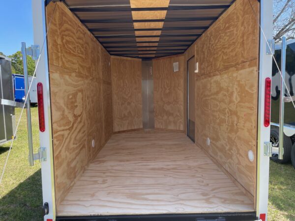 6×12 Tandem Axle White – Ramp Door – Side Door - V-Nose - Image 5