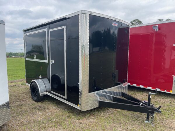 7×12 Single Axle Concession Trailer- Sink Package – Finished Interior – 7 Foot Ceiling – Poly Core