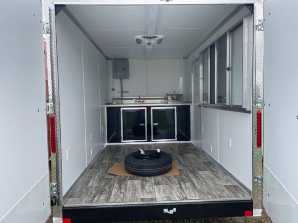 7×12 Single Axle Concession Trailer- Sink Package – Finished Interior – 7 Foot Ceiling – Poly Core - Image 4