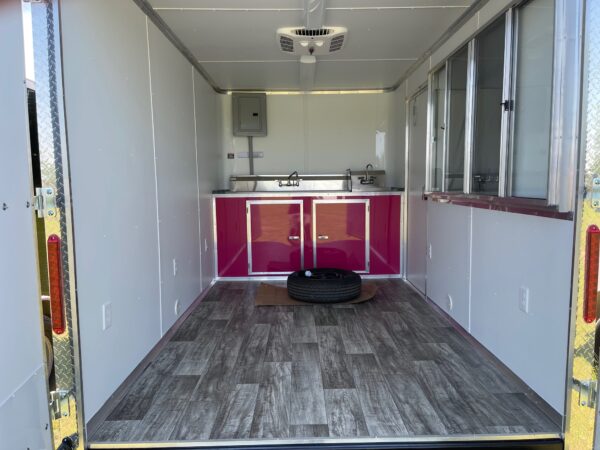 7×12 Single Axle Concession Trailer- Sink Package – Finished Interior – 7 Foot Ceiling – Pink Poly Core - Image 4