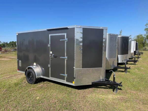 6×12 Single Axle by Cargo Craft Inc. – Ramp Door – 32” Bar Lock Side Door With RV Lock – Poly Core
