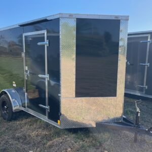 6×10 Single Axle Cargo Trailer by Cargo Craft Inc. – Ramp Door – 32” Bar Lock Side Door With RV Lock - Black Poly Core