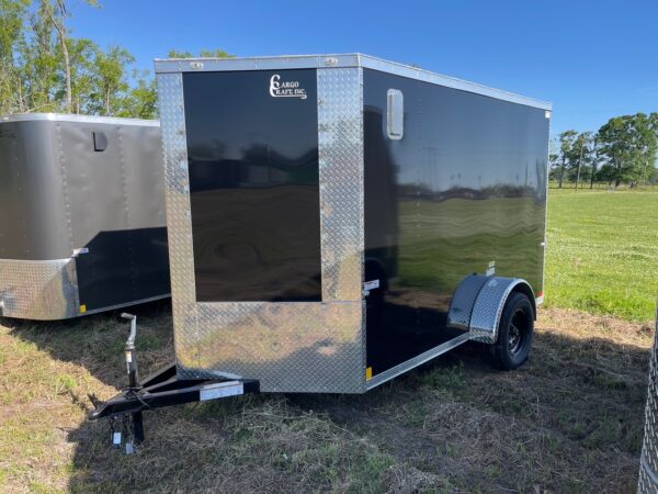 6×10 Single Axle Cargo Trailer by Cargo Craft Inc. – Ramp Door – 32” Bar Lock Side Door With RV Lock - Black Poly Core - Image 2