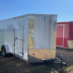 6×12 Single Axle by Cargo Craft Inc. – Ramp Door – 32” Bar Lock Side Door With RV Lock – White Poly Core