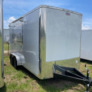 7×16 Tandem Axle – Finished interior – Electrical – Sink Package – A/C – White Poly Core