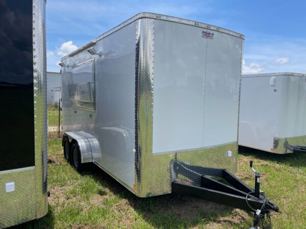 7×16 Tandem Axle – Finished interior – Electrical – Sink Package – A/C – White Poly Core