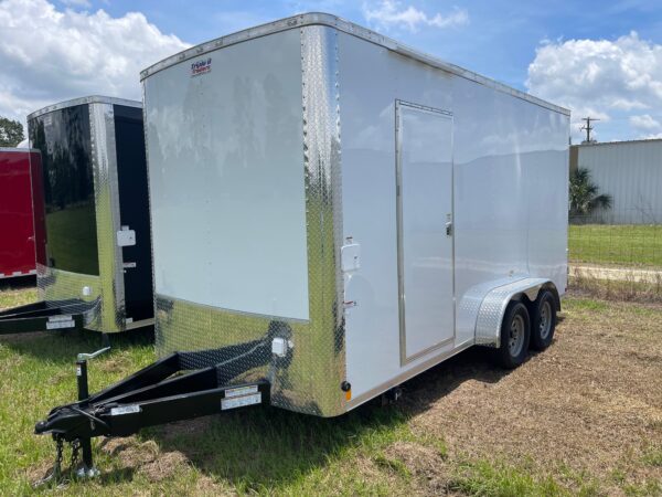 7×16 Tandem Axle – Finished interior – Electrical – Sink Package – A/C – White Poly Core - Image 2