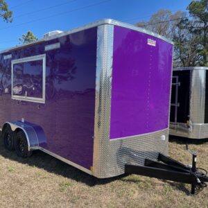 7×16 Tandem Axle – Finished interior – Electrical – Sink Package – A/C – Purple Poly Core