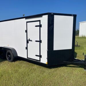 7×16 Tandem Axle – .080 Poly Core – 32” Side Door – 2500# Ramp Door - Black Out Package
