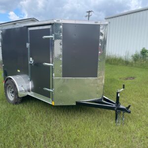 5×8 Single Axle – V Nose – Double Rear Doors – Side Door – Poly Core