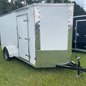 6×12 Single Axle by Cargo Craft Inc. – Ramp Door – 32” Bar Lock Side Door  – White Poly Core